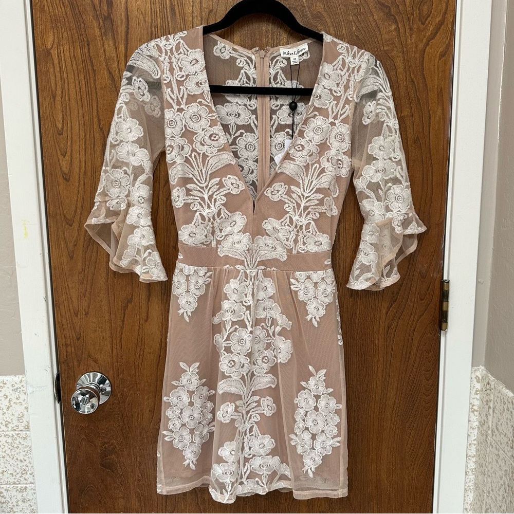 For Love & Lemons Temecula Mini Dress White Floral NWT